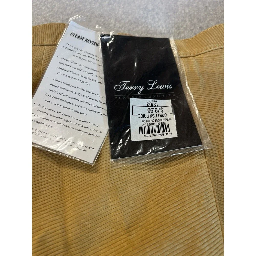 Terry Lewis Leather Skirt Women’s Plus 24 Corduroy Look Gold Boot Cut NWT Fall